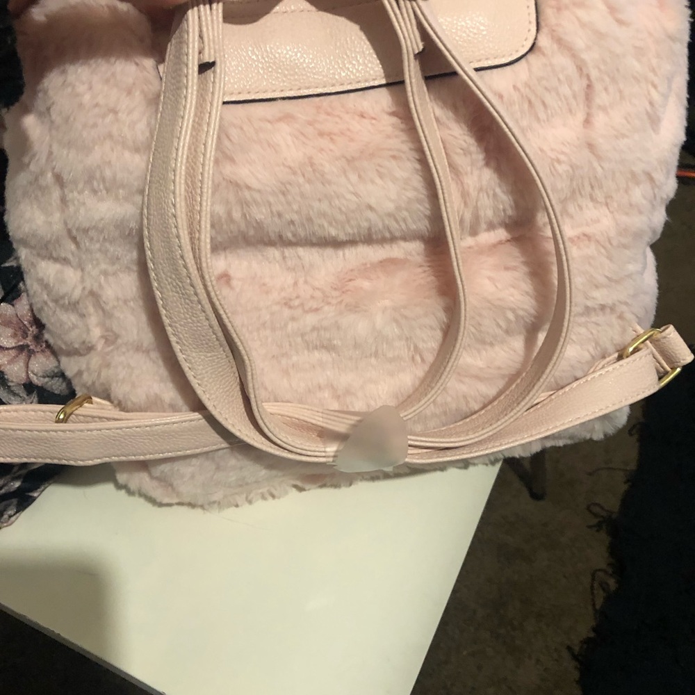 fuzzy pink backpack